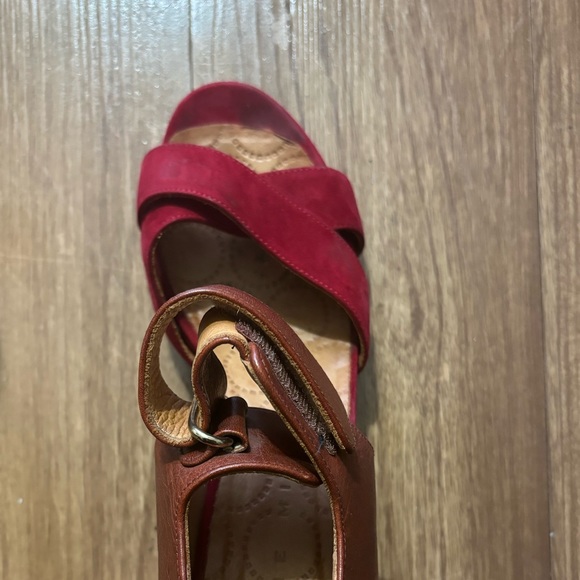 SALE Chie Mihara Red Suede Sandals - Size 40 - Picture 4 of 5